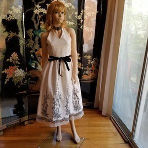 Rare Editions Size 10 White Halter Formal Dress